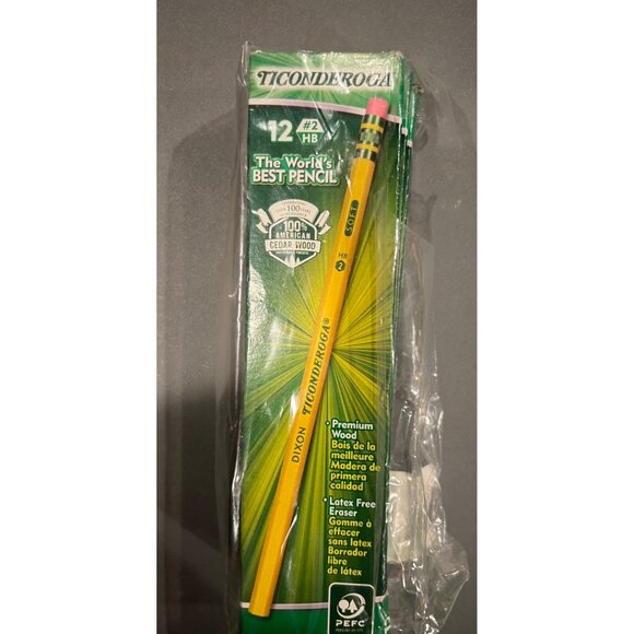Dixon Ticonderoga No 2 Pencils 12 CT #2 HB Soft, Lot of 3 Sealed Boxes, School - Picture 1 of 7